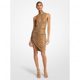 Hand-Embroidered Sequin Jersey Elliptical Dress
