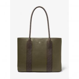 Austin Large Leather and Logo Tote Bag