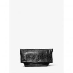 Candice Small Python Embossed Leather Folded Clutch