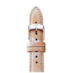 18 mm Antique Silver Leather Strap