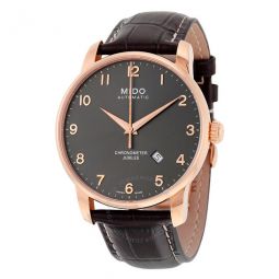 Jubilee Automatic Black Dial Brown Leather Mens Watch