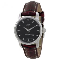 Baroncelli Automatic Black Dial Brown Leather Ladies Watch