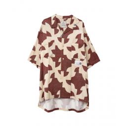 DRUNKERS PATH QUILT PATTERN PRINTED S/S SHIRTS - BORDEAUX