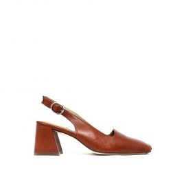 Canar Leather Heels - Brick Brown