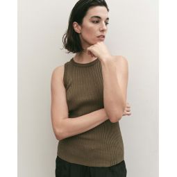 Ribbed Knit Tank Top - Olive