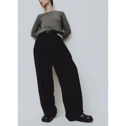 Pleat Front Wide Leg Pants