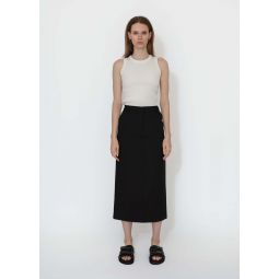 Split Back Midi Skirt - Black