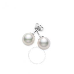 18k White Gold 6mm-6.5mm A+ Grade Akoya Cultured Pearl Stud Earrings