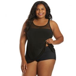 Miraclesuit Plus Womens Plus Size Illusionists Mirage Tankini Top