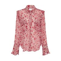 Anita Long Sleeve Shirt - Rust Animal Floral