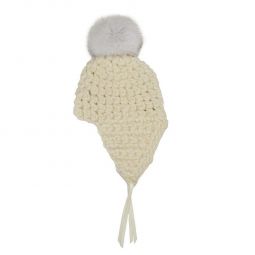 fro tri 1 custom pom beanies - Cream