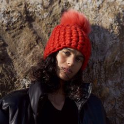 tomato pomster beanie - Red