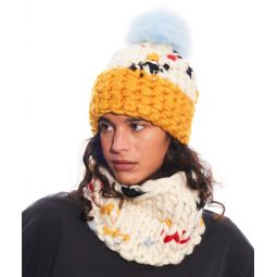 primary color block baby blue xl pom Beanies - marigold