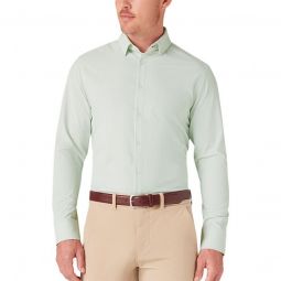 Mizzen+Main Leeward Long Sleeve Button Down Golf Shirt - Fern Filbert Plaid
