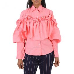 Mm6 Ladies Rose Ruffle Panel Shirt, Brand Size 36 (US Size 2)