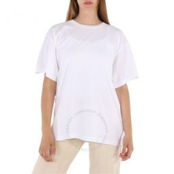 MM6 Ladies White Customisable T-shirt With Patch Print, Size X-Small