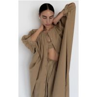 Button Front Kaftan - Taupe