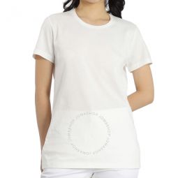 Ladies Logo Patch Sleeve T-Shirt in White, Size X-Small