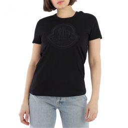 Ladies Logo Patch T-Shirt in Black, Size Small