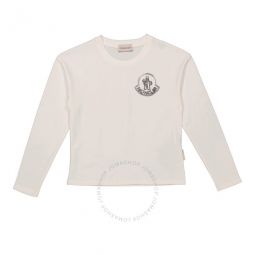 Kids Natural Cotton Long-Sleeve Logo T-Shirt, Size 8Y