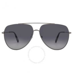 Polarized Smoke Silver Flash Navigator Mens Sunglasses