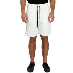 Mens Natural Drawstring Bermuda Nylon Shorts, Size Large