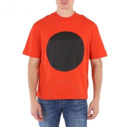 X Craig Green Mens Orange Cotton Jersey Graphic Print T-Shirt, Size Large