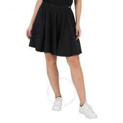 Black Gonna Gathered A-Line Mini Skirt, Brand Size 42 (US Size 4)