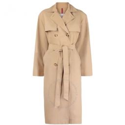 Ladies Light Beige Stibiden Double-Breasted Trench Coat, Brand Size 2 (Medium)