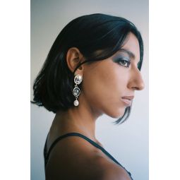 Crystal Sirena Earrings - White Bronze