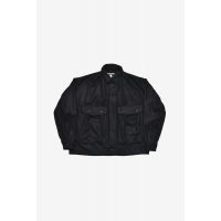 Wool Flannel Lazy Travel Jacket - Solid Black