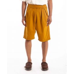 French Terry Pleated Shorts - Sunflower