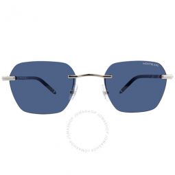 Blue Geometric Mens Sunglasses