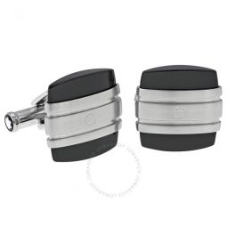 Classic Collection Stainless Steel Square and Black Onyx Cufflinks