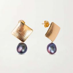 The Madrid Earrings - Tahitian Black Pearl