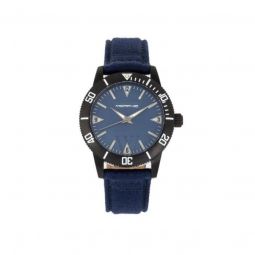 Mens M85 Series Genuine Leather Blue Dial