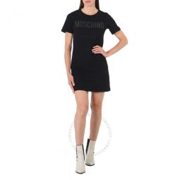 Ladies Fantasy Print Black Couture Short-Sleeve T-Shirt Dress, Brand Size 36 (US Size 2)