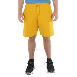 Mens Yellow Embossed Logo Sweatshorts, Brand Size 46 (US Size 30)
