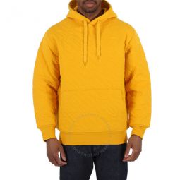 Mens Yellow All-Over Logo Embroidered Hoodie, Brand Size 44 (US Size 34)