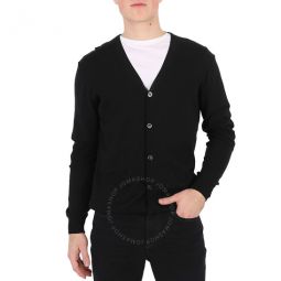 Mens Black V-Neck Cardigan, Brand Size 46 (US Size 36)