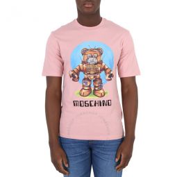 Pink Cotton Robot Bear T-Shirt, Brand Size 44 (US Size 34)