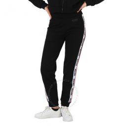 Black Stretch Cotton Logo Band Track Pants, Size X-Small