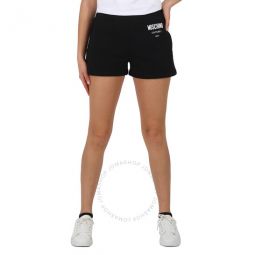 Ladies Fantasy Print Black Cotton Shorts, Brand Size 36 (US Size 2)