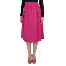 Ladies Fuchsia Flared Midi Skirt, Brand Size 36 (US Size 2)