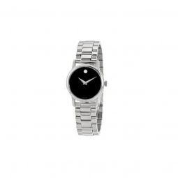 Womens Classic Museum Stainless Steel Black Dial