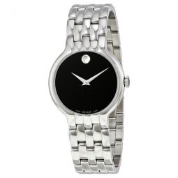 Classic Black Dial Stainless Steel Mens Watch
