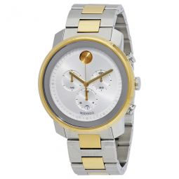 Bold Chronograph Silver Dial Mens Watch