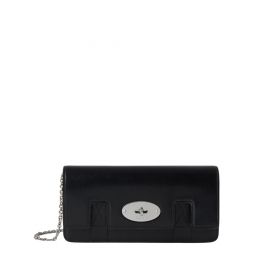 East West Bayswater Clutch Black Shiny Smooth Classic Calf