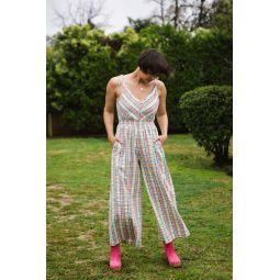 Ellis Long Jumpsuit - Rainbow Plaid