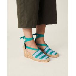 NAGUISA ANNI ESPADRILLES- GREEN STRIPES